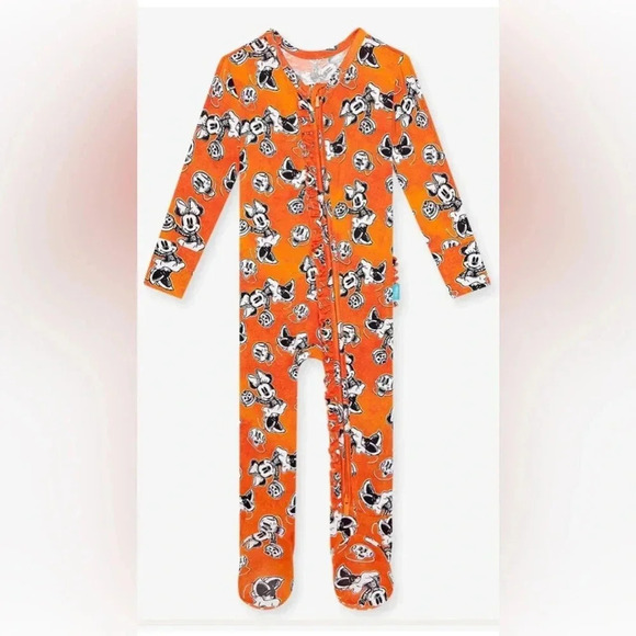 Posh Peanut Disney Minnie Mouse Halloween Footie Ruffled Zippered One Piece - Picture 4 of 5